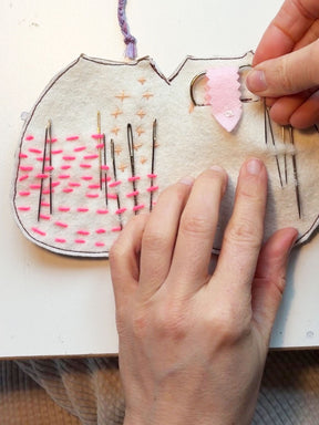 Nadelbuch "Katze und Sardinen" | Bastelvorlage