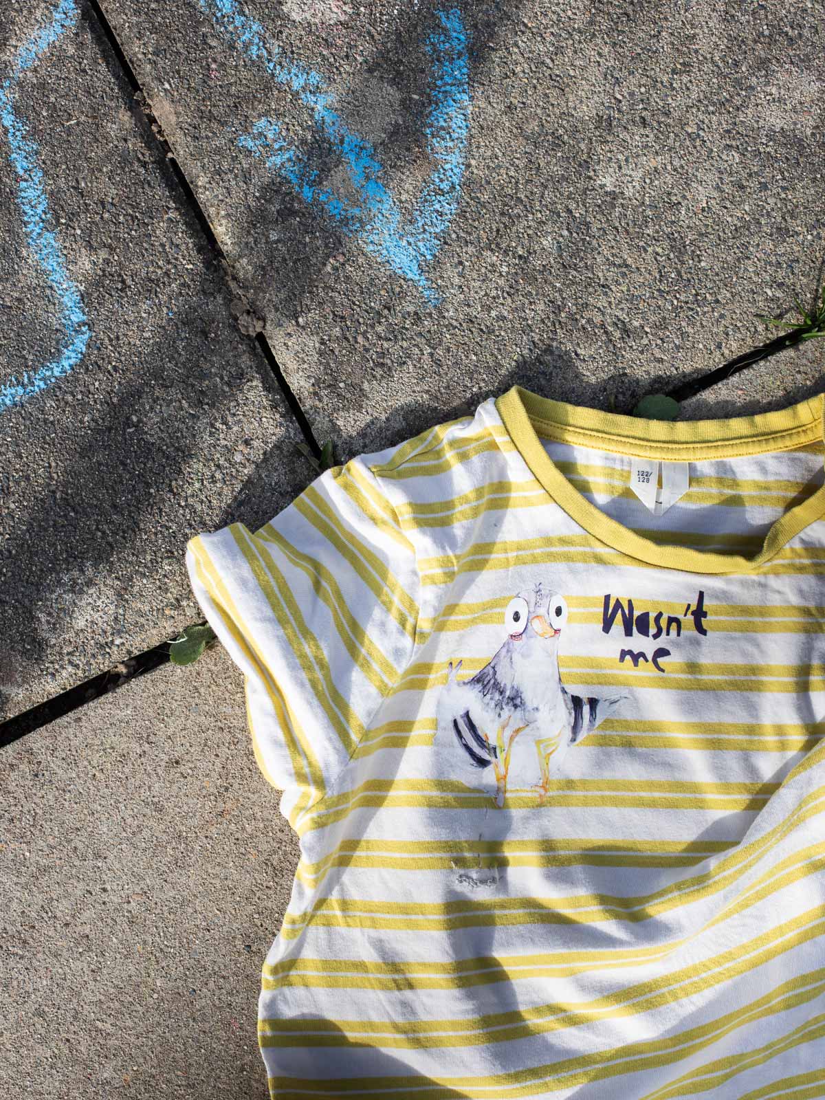 Shirt mit randlosem Bügelbild Taube und Wasn´t me Schriftzug von Halfbird