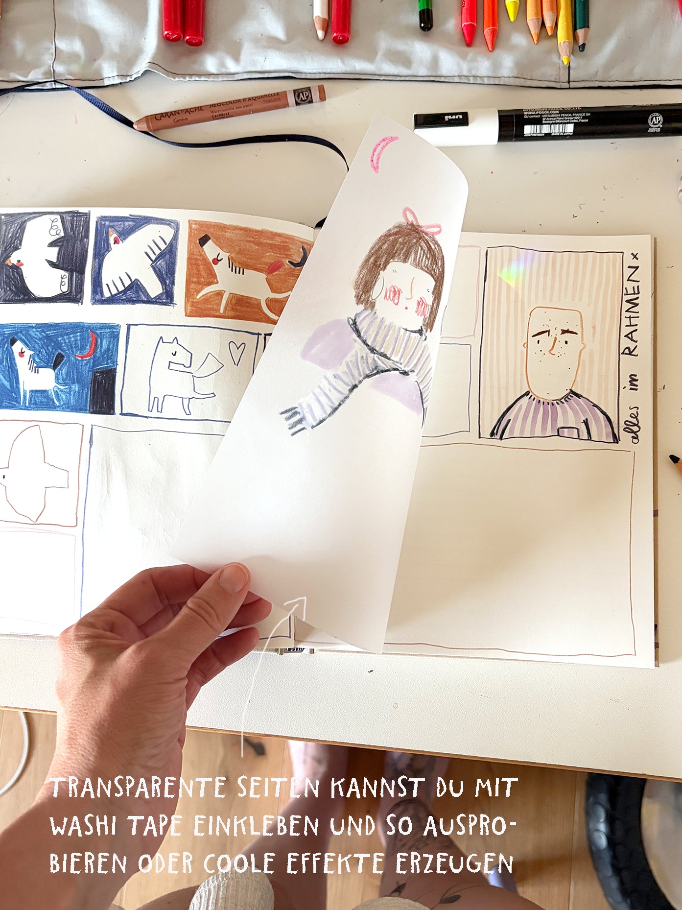 Skizzenbuch Transparenzseiten von Halfbird