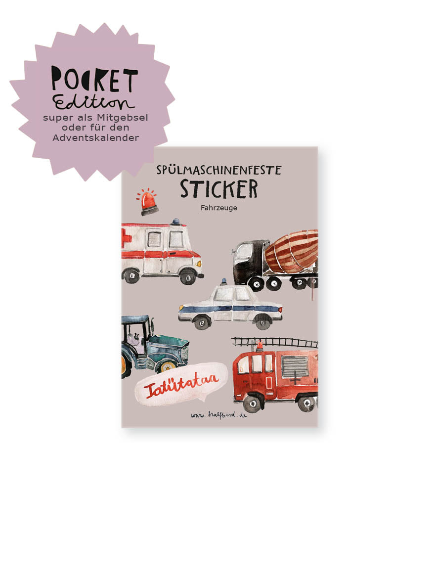 spülmaschinenfeste Sticker "Fahrzeuge" | Pocket Edition