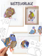 Bastelvorlage Schnipselkunst Tauben von Halfbird