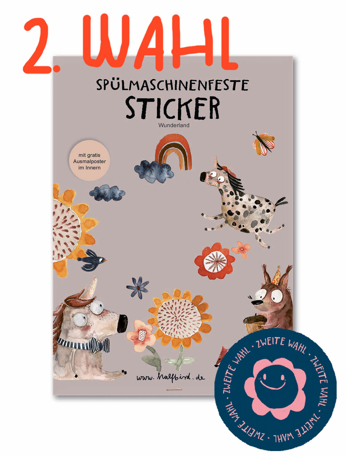 2. WaHL spülmaschinenfeste Sticker "Wunderland"