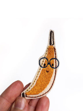 Aufnäher Banane mit Brille von halfbird