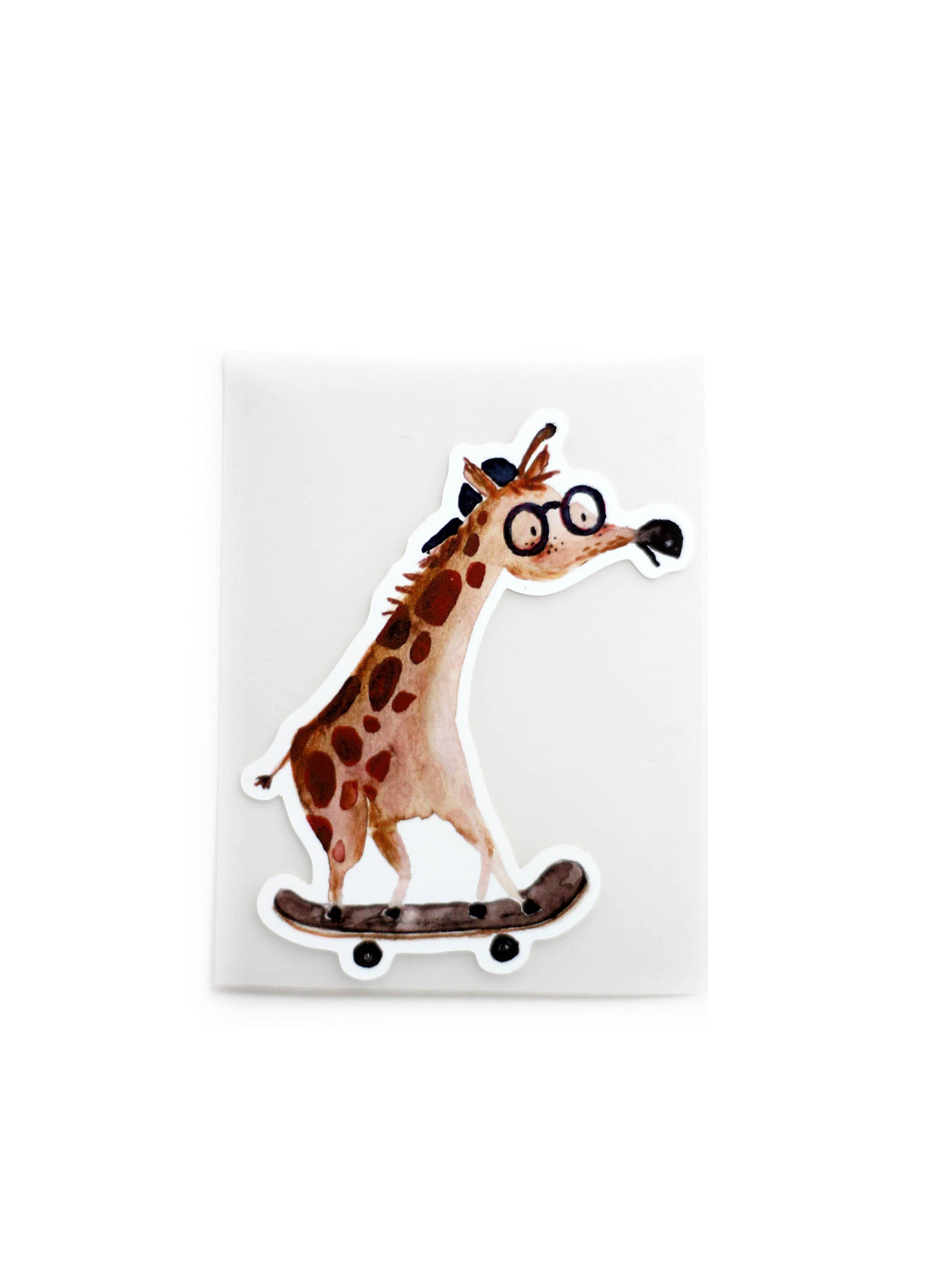 Bügelbild Giraffe auf Skateboard