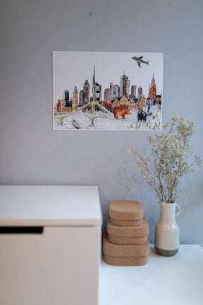 Kunstdruck "Frankfurter Skyline" | DIN A3