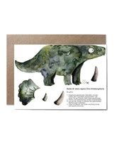 Einladung selber bateln Dino Triceratops