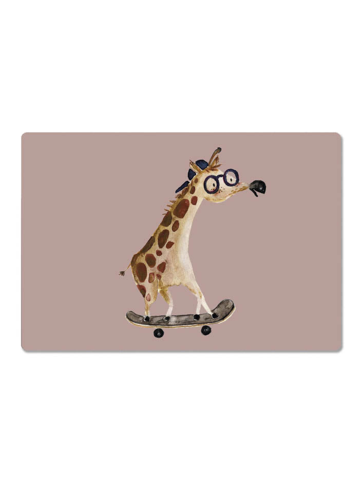 Frühstücksbrettchen Giraffe auf Skateboard