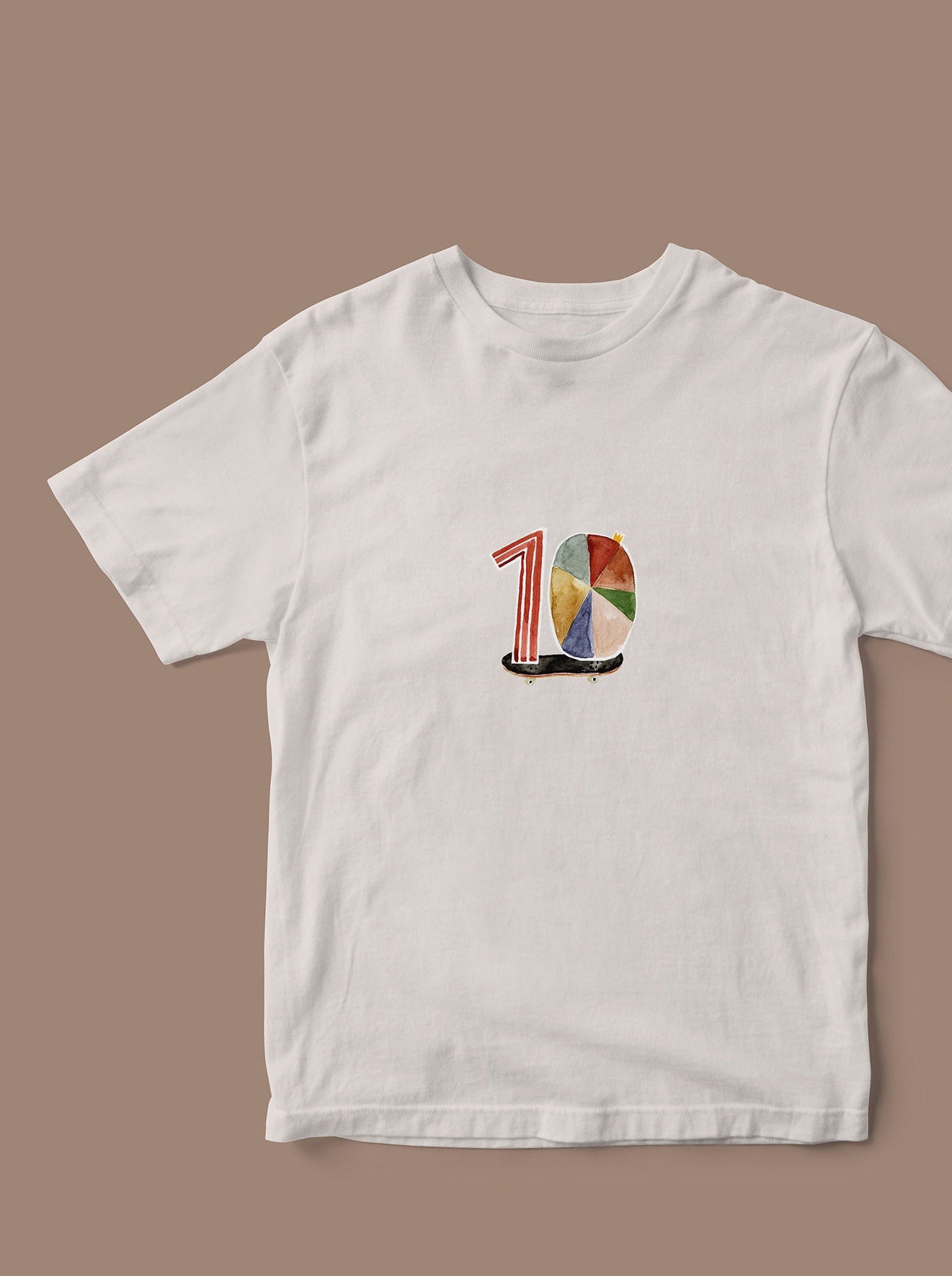 Geburtstags shirt selbstgemacht mit Bügelbilder Zahlen eins, Null, Skateboard