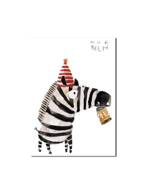 Postkarte "Zebra - Auf dich"