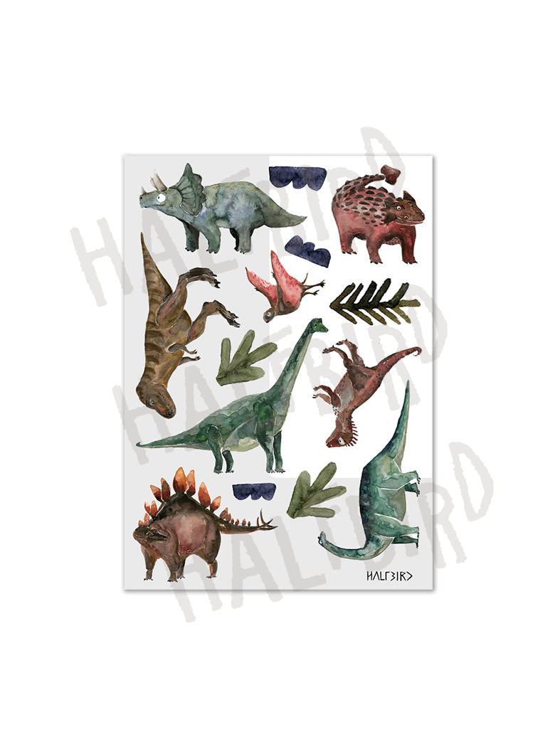 Stickerbogen mit reflektierenden Dinosaurier stickern