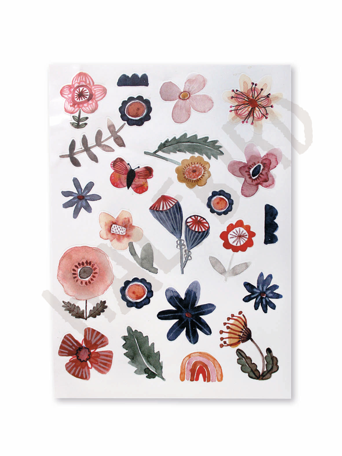 Aufkleber/Sticker - spülmaschinenfest Blumen - Set à 22 Stück von halfbird